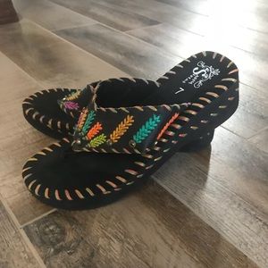 Sassy Sistas feather flip flops